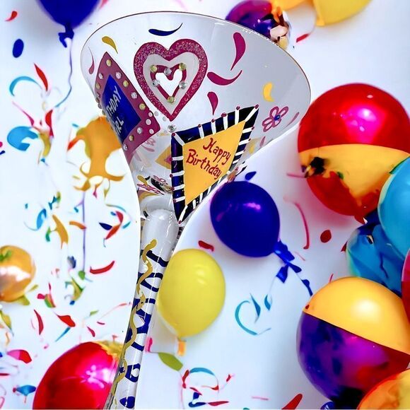 Lolita “Birthday Girl” martini glass l Love My Martini l Hand-Painted Collecta.. - Picture 2 of 6